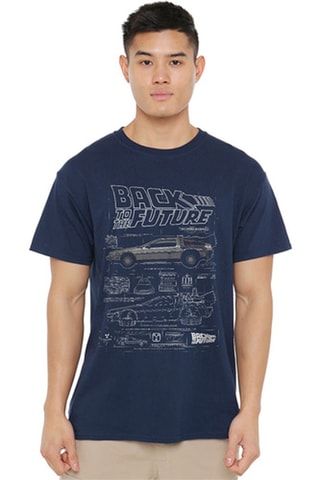 T-shirt Back to The Future - Marineblauw