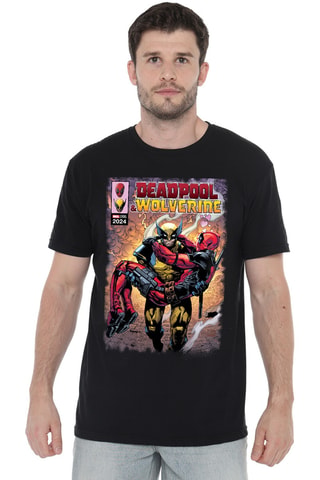 T-shirt Wolverine X-men Marvel - Zwart