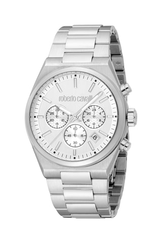 Reloj de cuarzo de acero - Cronógrafo - Plateado