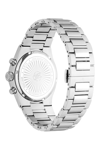 Reloj de cuarzo de acero - Cronógrafo - Plateado