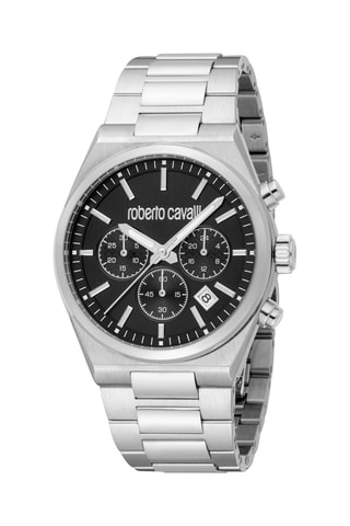 Reloj de cuarzo de acero - Cronógrafo - Plateado