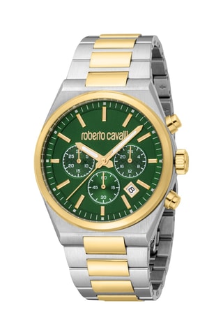 Reloj de cuarzo de acero - Cronógrafo - Dorado y plateado