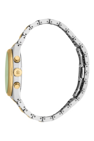 Reloj de cuarzo de acero - Cronógrafo - Dorado y plateado