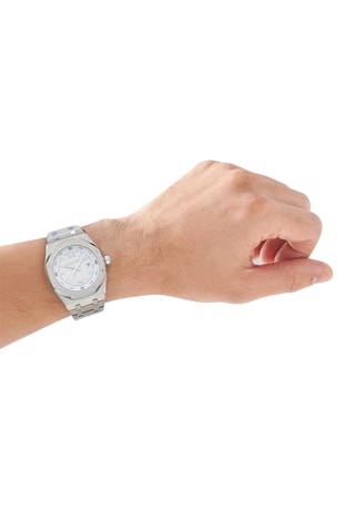 Reloj de cuarzo de acero - Plateado