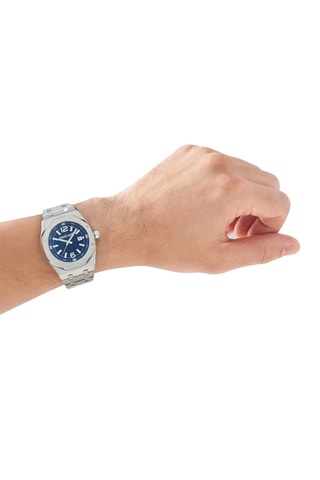 Reloj de cuarzo de acero - Plateado