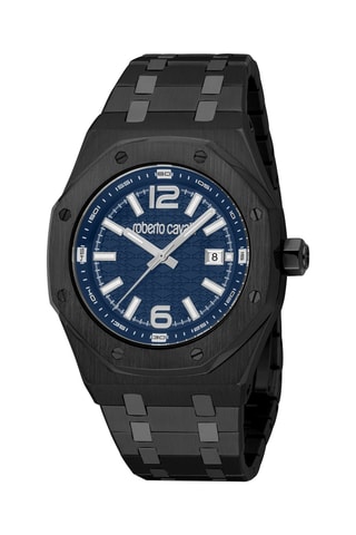 Reloj de cuarzo de acero - Negro