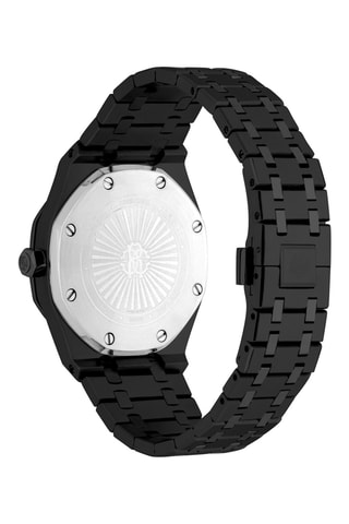 Reloj de cuarzo de acero - Negro