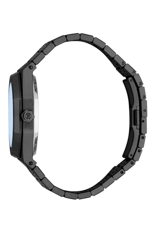 Reloj de cuarzo de acero - Negro