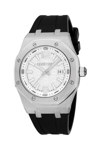 Reloj de cuarzo de silicona - Negro y plateado