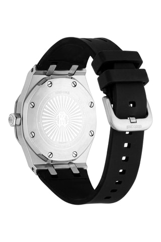 Reloj de cuarzo de silicona - Negro y plateado