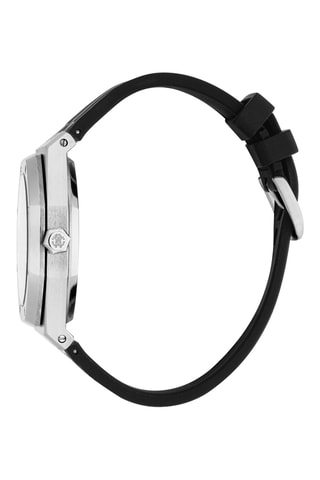 Reloj de cuarzo de silicona - Negro y plateado