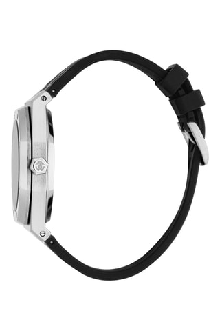 Reloj de cuarzo de silicona - Negro y plateado