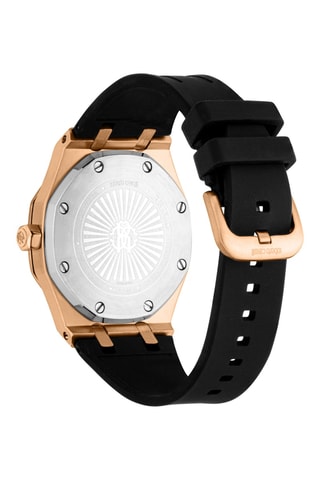 Reloj de cuarzo de silicona - Negro y dorado