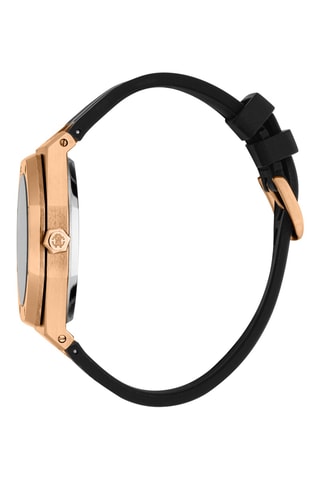 Reloj de cuarzo de silicona - Negro y dorado