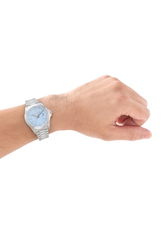 Reloj de cuarzo de acero - Plateado