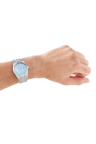 Reloj de cuarzo de acero - Plateado
