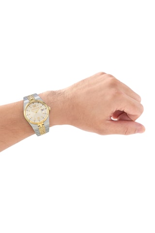 Reloj de cuarzo de acero - Dorado y plateado