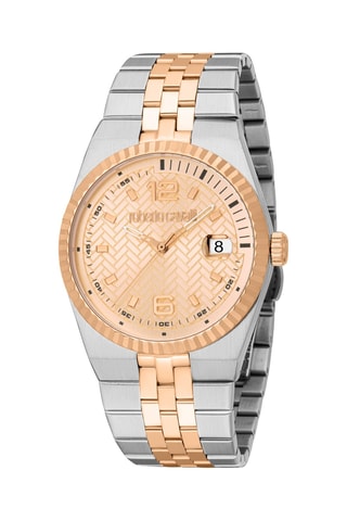 Reloj de cuarzo de acero - Plateado y rosa dorado
