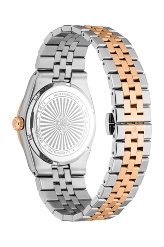 Reloj de cuarzo de acero - Plateado y rosa dorado