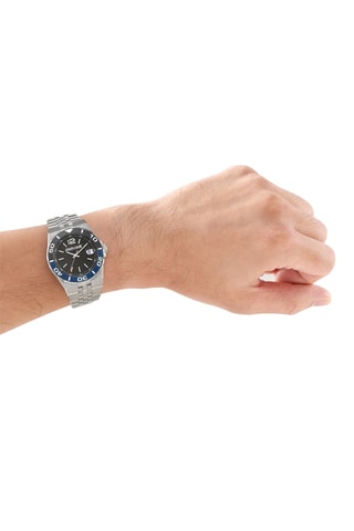 Reloj de cuarzo de acero - Plateado y azul