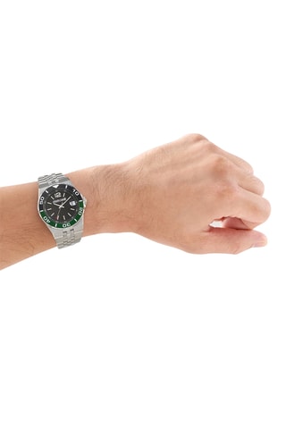Reloj de cuarzo de acero - Plateado y negro