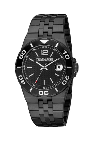 Reloj de cuarzo de acero - Negro