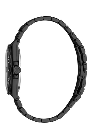 Reloj de cuarzo de acero - Negro