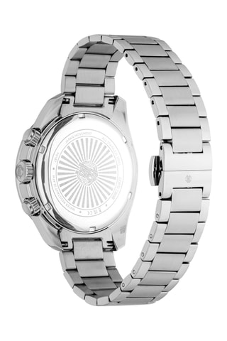 Reloj de cuarzo de acero - Taquímetro y cronógrafo - Plateado y negro