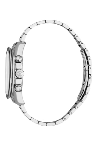 Reloj de cuarzo de acero - Taquímetro y cronógrafo - Plateado y negro