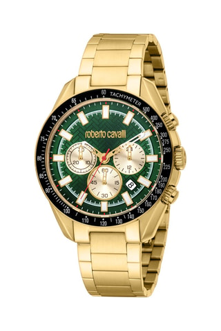 Reloj de cuarzo de acero - Taquímetro y cronógrafo - Dorado y negro
