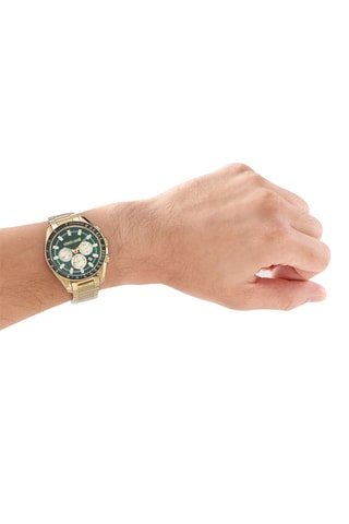 Reloj de cuarzo de acero - Taquímetro y cronógrafo - Dorado y negro