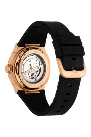 Reloj automático de silicona - Negro y dorado