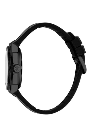Reloj automático de silicona - Negro y plateado