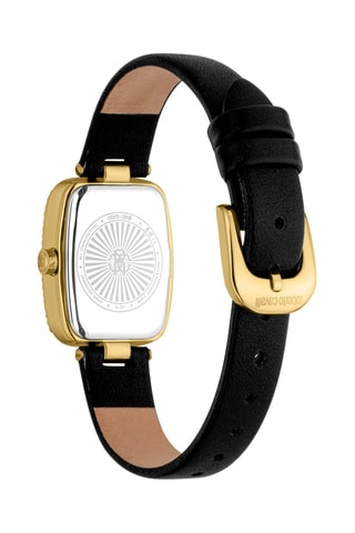 Reloj de cuarzo de piel - Negro y dorado