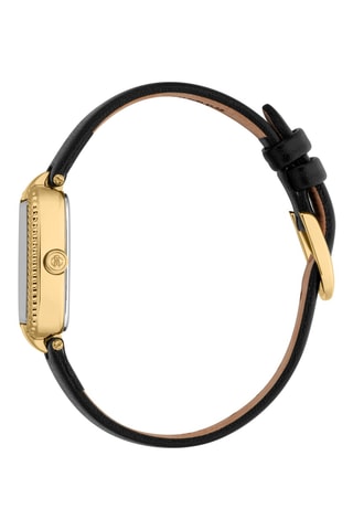 Reloj de cuarzo de piel - Negro y dorado