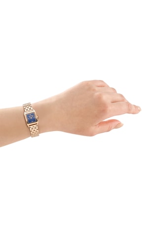 Reloj de cuarzo de acero - Rosa dorado y azul