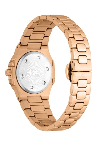 Reloj de cuarzo de acero - Rosa dorado y marrón