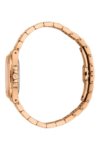 Reloj de cuarzo de acero - Rosa dorado y marrón