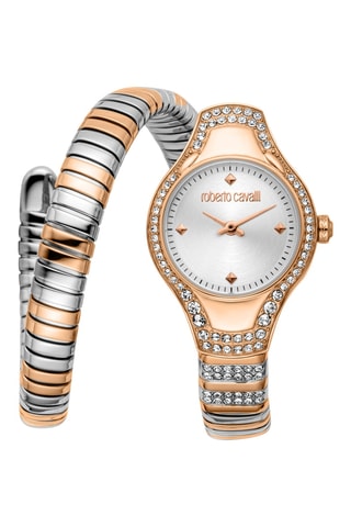 Reloj de cuarzo de acero - Rosa dorado y plateado