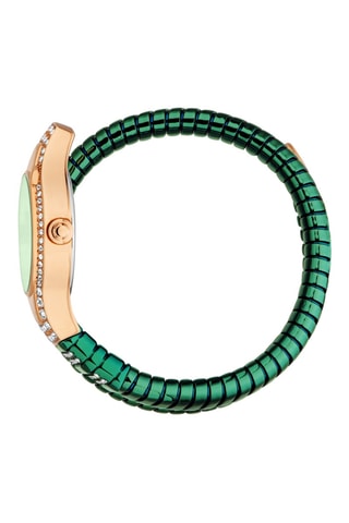 Reloj de cuarzo de acero - Verde y rosa dorado