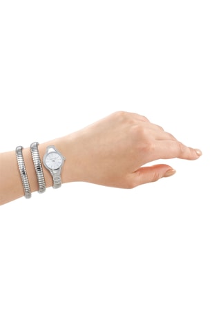 Reloj de cuarzo de acero - Plateado