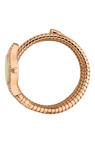Reloj de cuarzo de acero - Rosa dorado y verde