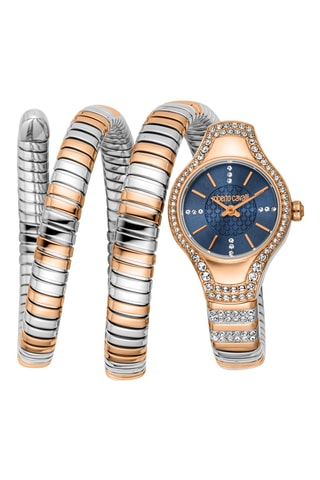 Reloj de cuarzo de acero - Rosa dorado y plateado