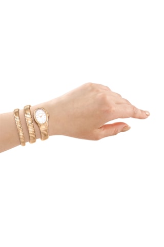 Reloj de cuarzo de acero - Rosa dorado y blanco