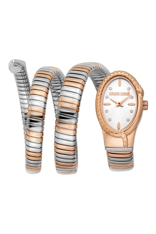 Reloj de cuarzo de acero - Rosa dorado y plateado
