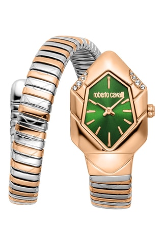 Reloj de cuarzo de acero - Rosa dorado y plateado