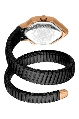Reloj de cuarzo de acero - Negro y rosa dorado