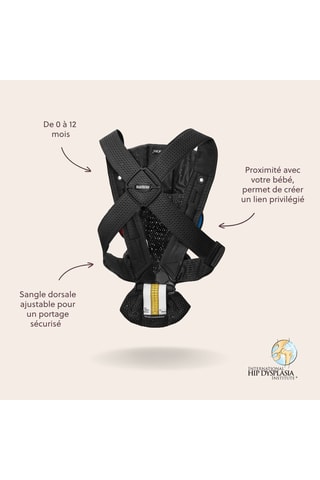 Porte-bébé Mini - De la naissance à 12 mois - Jusqu'à 11 kg - Noir