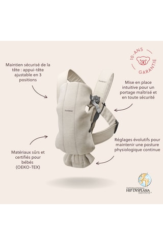 Porte-bébé Mini - De la naissance à 9 mois - Jusqu'à 11 kg - Beige clair