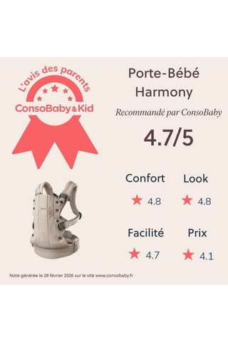 Porte-bébé Harmony - De la naissance à 3 ans - Jusqu'à 15 kg - Beige clair